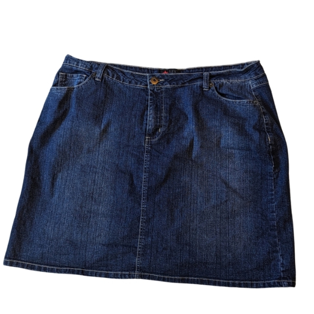 MXM sz18 dark wash denim jean skirt EUC